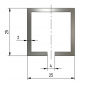 Profil aluminiowy HJ25 anod. z rowkiem